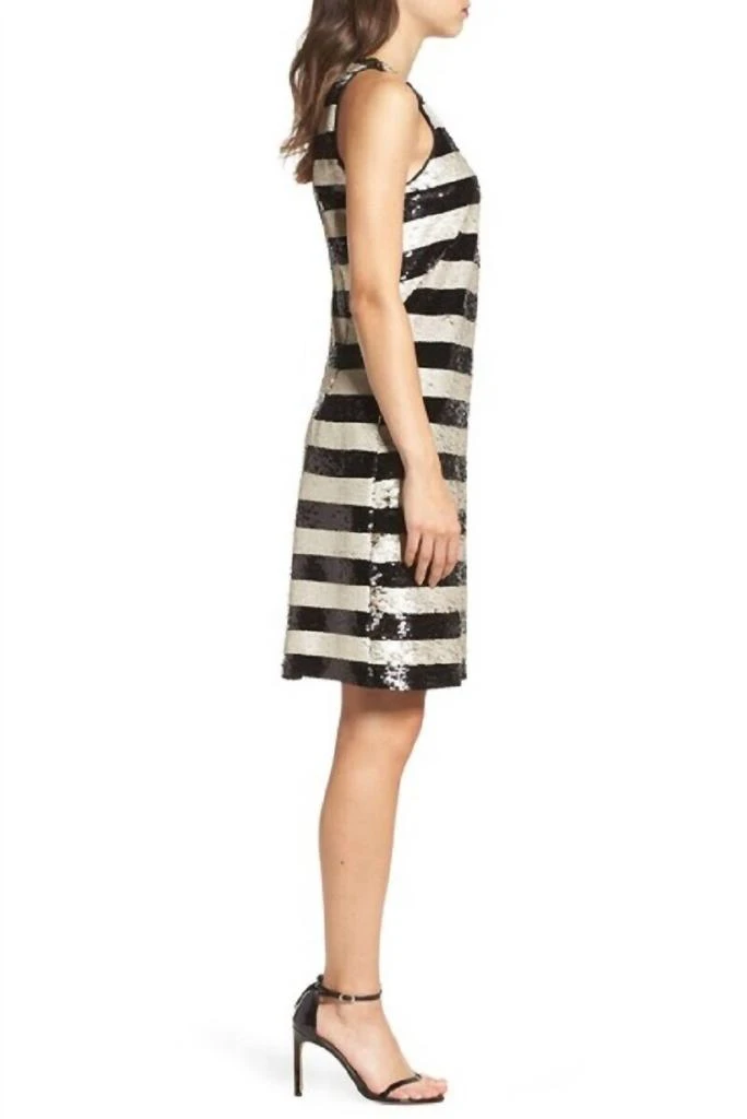 Eliza J Eliza J - Reversible Sequin Striped Shift Cocktail Dress 3