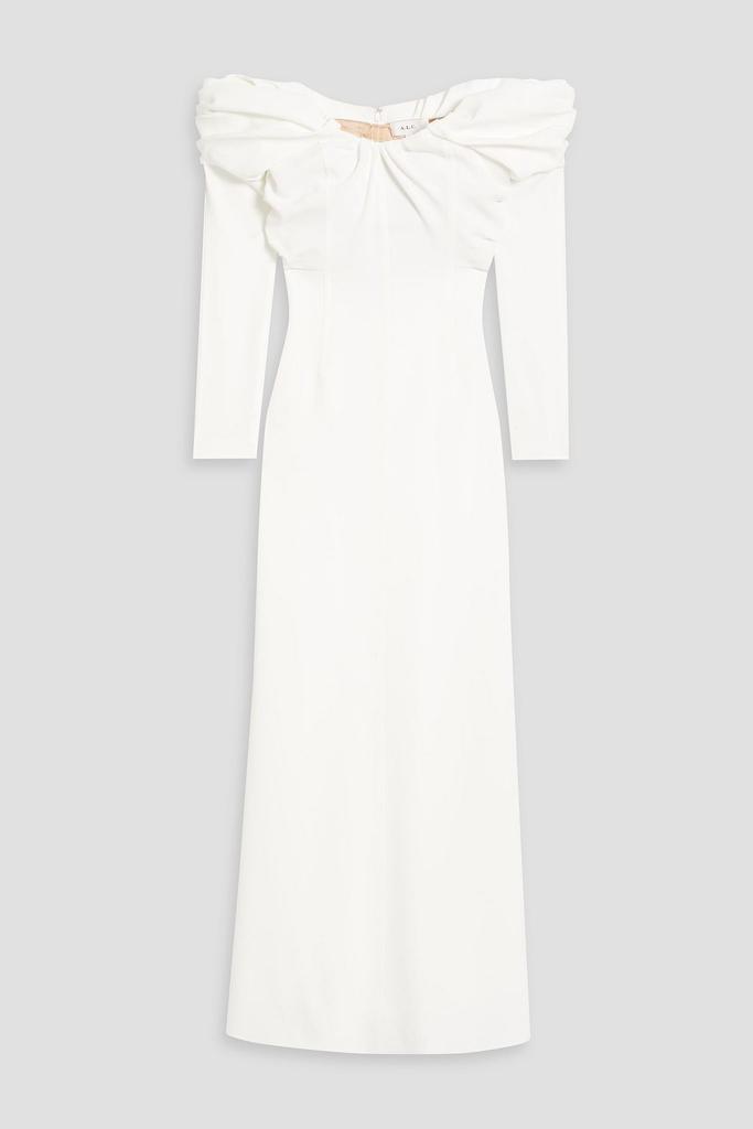 A.L.C. Off-the-shoulder pleated cady maxi dress