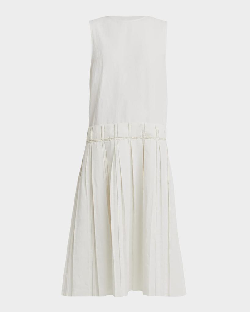 Jil Sander Pleated Midi Linen Dress