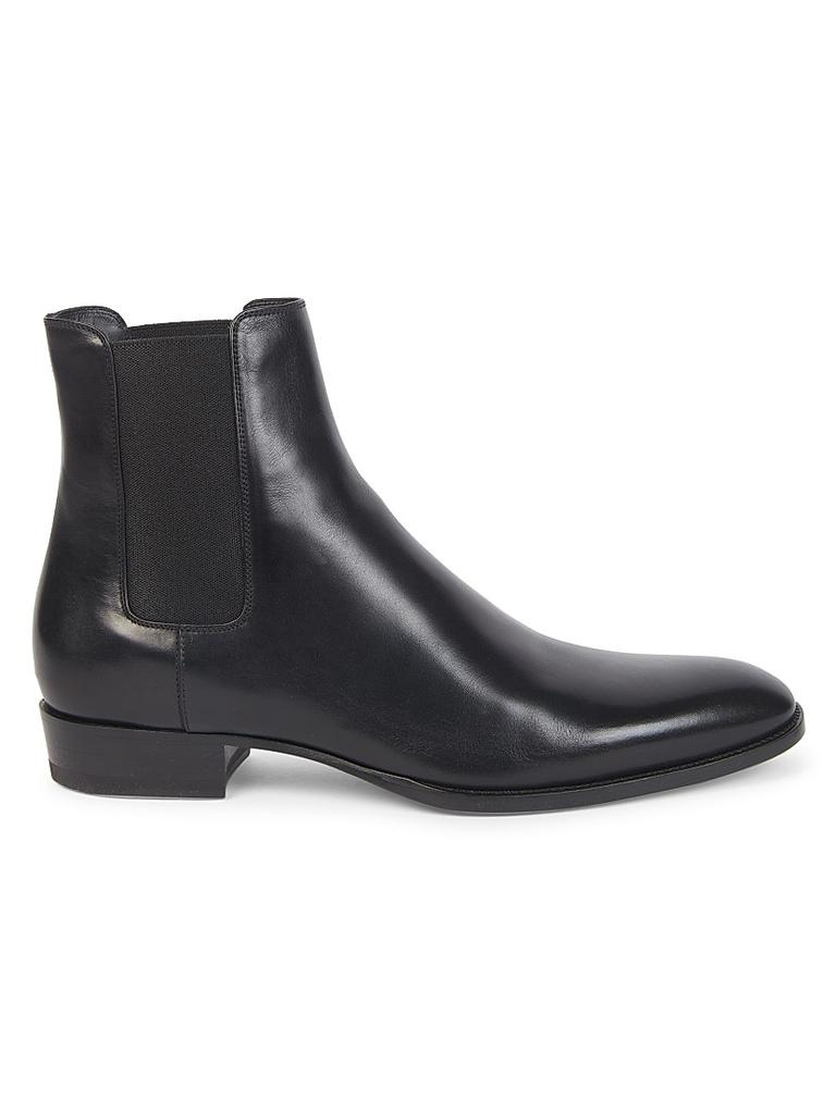 Yves Saint Laurent Men's Wyatt 40 Leather Zip Ankle Boots - Free