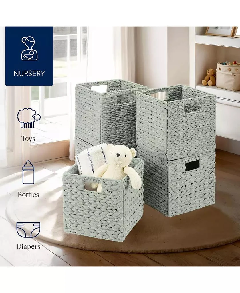 Best Choice Products 10.5x10.5in Hyacinth Storage Baskets, Set of 5 Multipurpose Collapsible Organizers 7