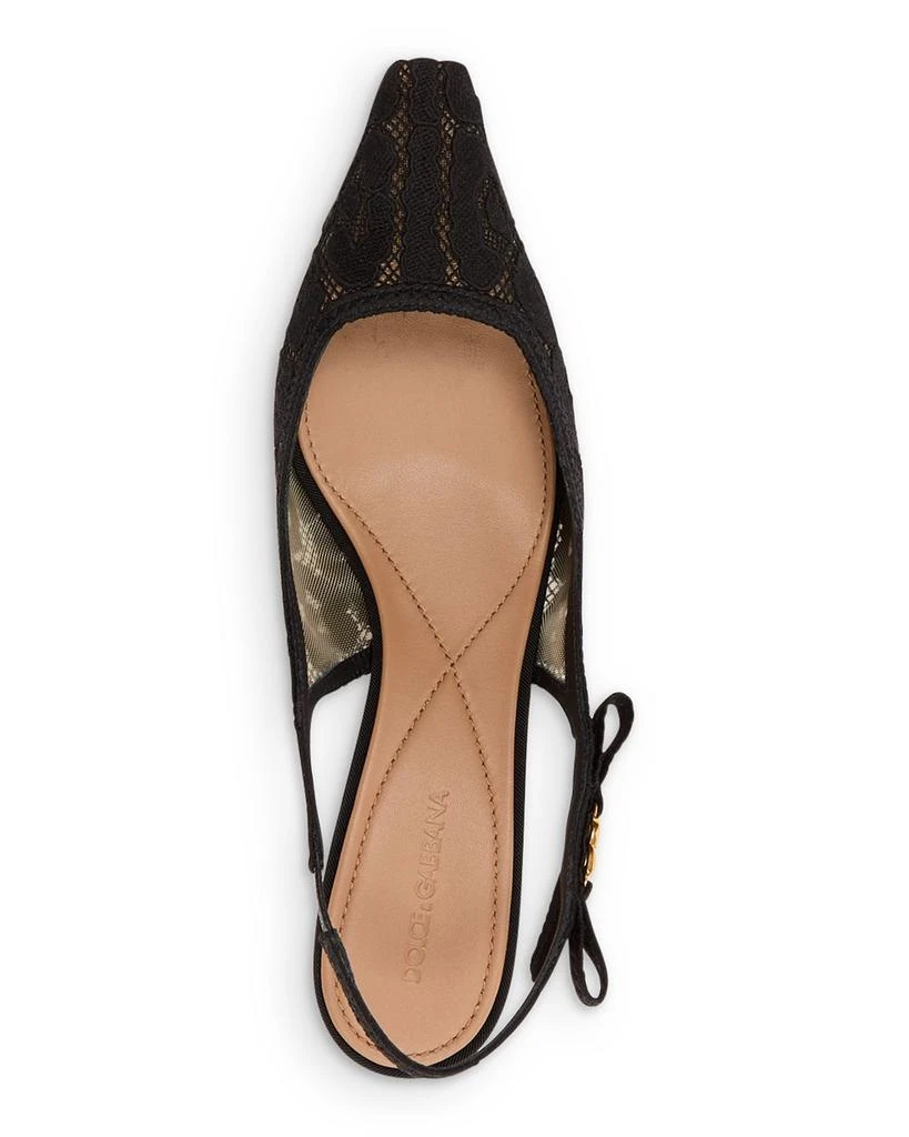 Dolce & Gabbana Women's Pointed Toe Lace Style High Heel Slingback Pumps 4
