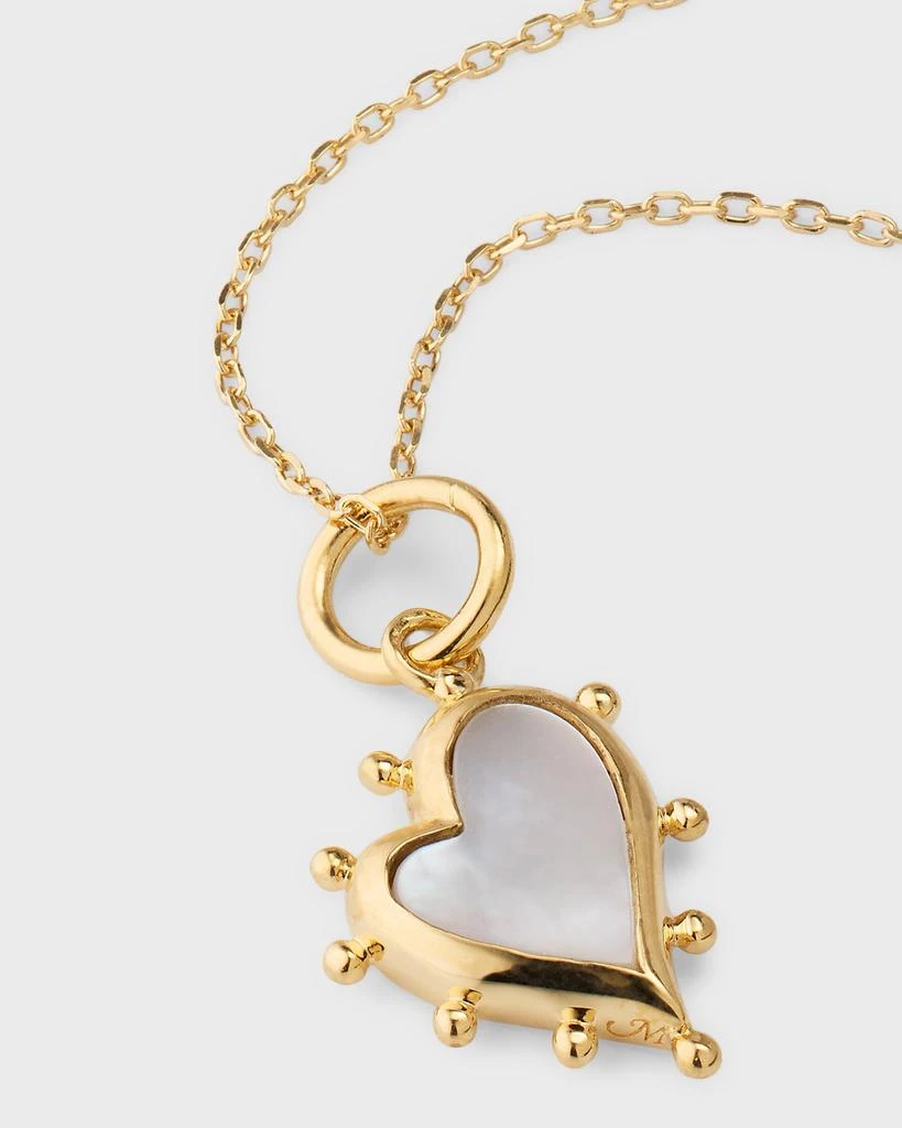 Monica Rich Kosann 18K Yellow Gold Petite Mother of Pearl Heart Necklace 3