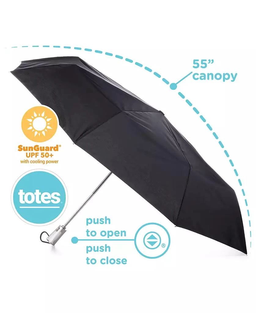 Totes Auto Open Auto Close Umbrella with Sunguard 5