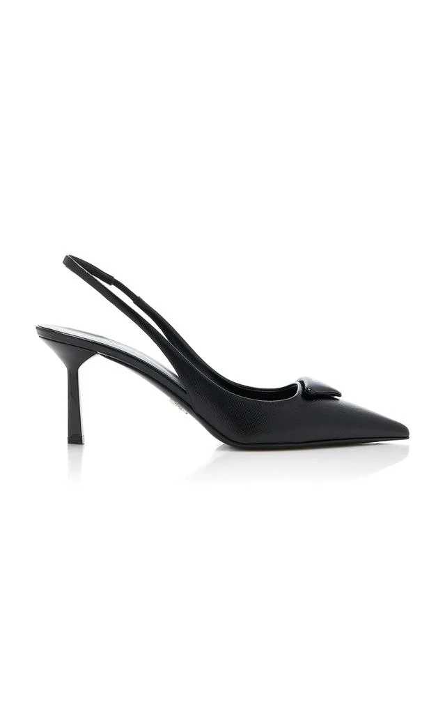 Prada Prada - Leather Slingback Pumps - Black - IT 38.5 - Moda Operandi 1