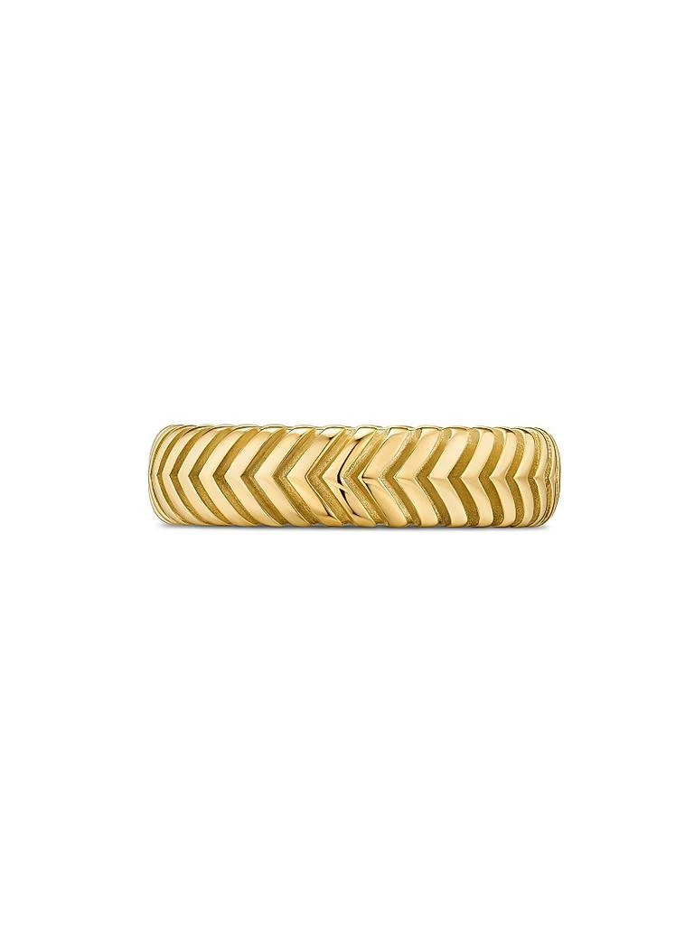 David Yurman Chevron Band Ring in 18K Yellow Gold, 6MM 4