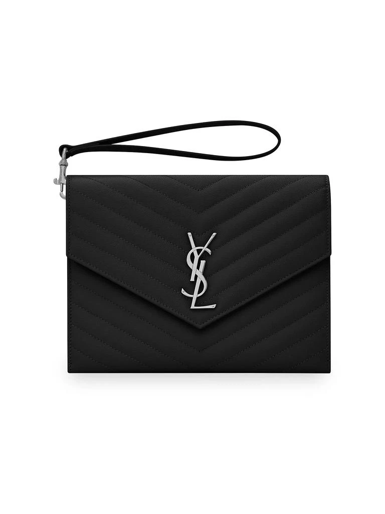 Yves Saint Laurent Cassandre Matelasse Flap Pouch in Quilted Grain De Poudre Embossed Leather 1