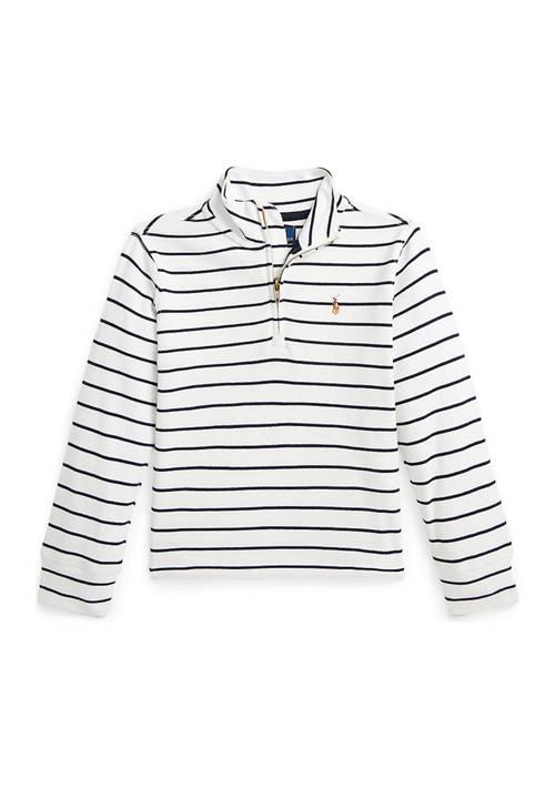 Ralph Lauren Lauren Childrenswear Boys 2 7 Striped Cotton Quarter Zip Pullover