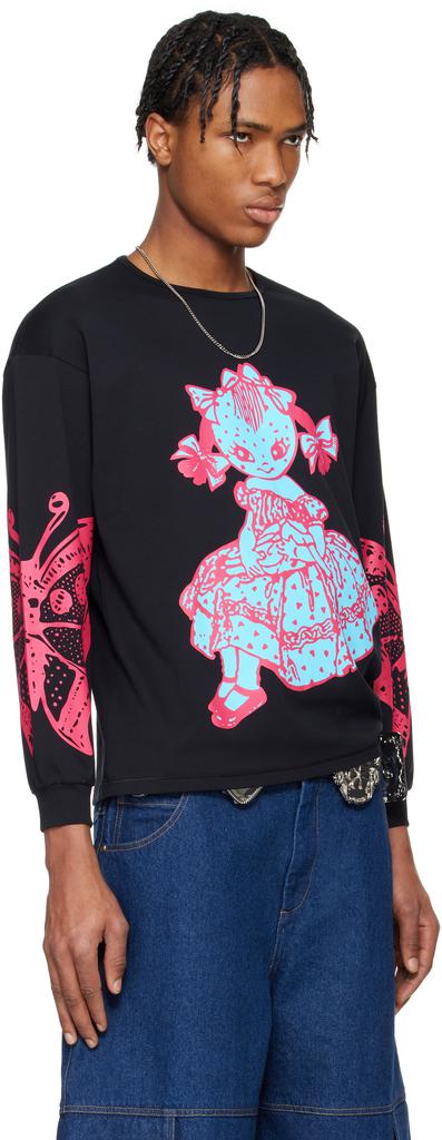 CHOPOVA LOWENA Black Dotty Oversized Jersey T-shirt