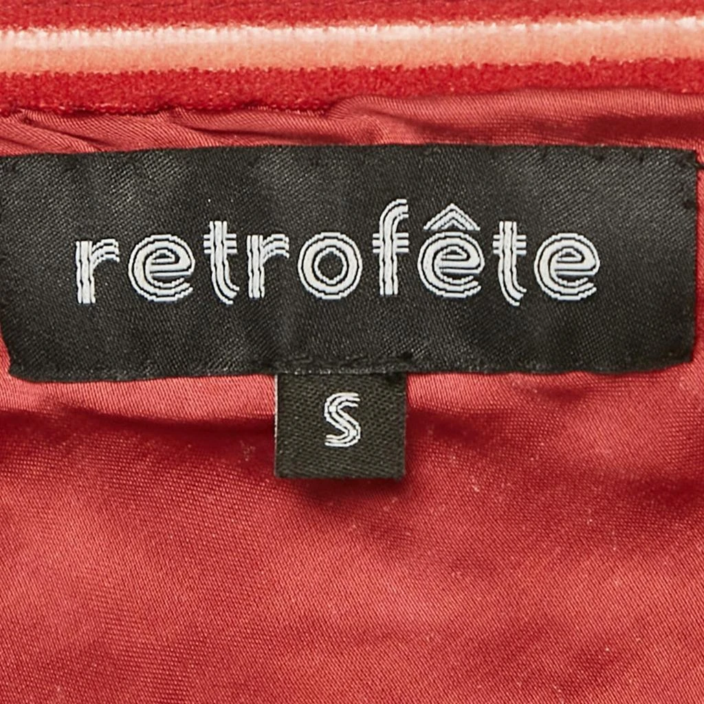 retrofête Retrofete Dark Red Sequin Belted One-Shoulder Mini Dress S 4