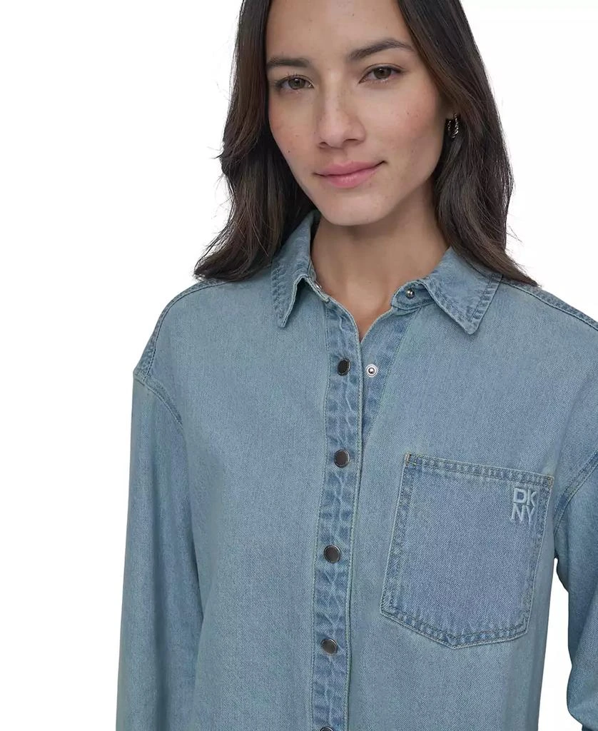DKNY Women's Cropped Chambray Shirt 5