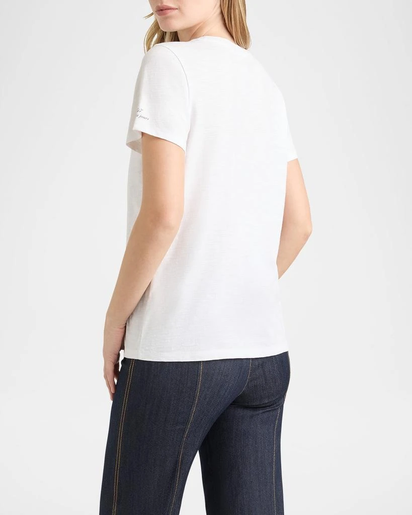 Cinq a Sept Crewneck Studded Denim Boot Tee 3