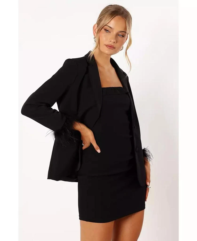Petal and Pup Women's Rosemary Faux Feather Sleeve Blazer 4