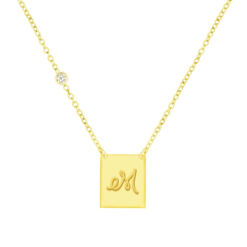 Savvy Cie Jewels 18K GOLD PLATED OVER STERLING SILVER NECKLACE WITH CZ 13