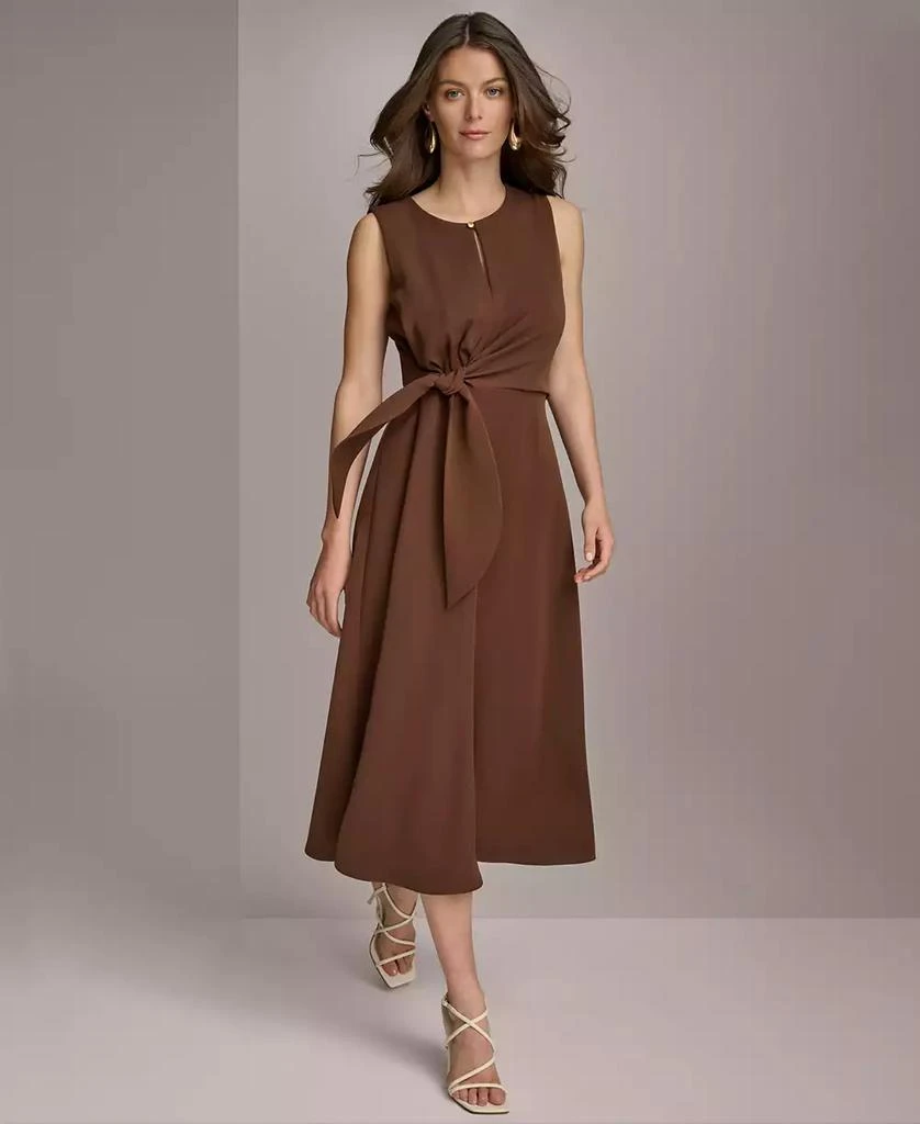 Donna Karan Donna Karan Women's Tie-Waist Keyhole Midi Dress 2