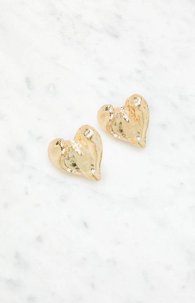 LA Hearts Textured Heart Earrings 2
