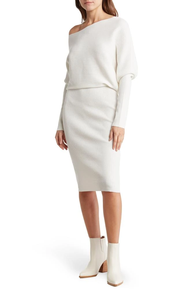 Blair Ottoman Off-the-Shoulder Long Sleeve Sweater Dress  On Sale Now with  Up to 54% Off | Discover Exclusive Deals & Savings at BeyondStyle   Authentic Love by Design dress|female|women|dresses|clothing with  Limited-Time