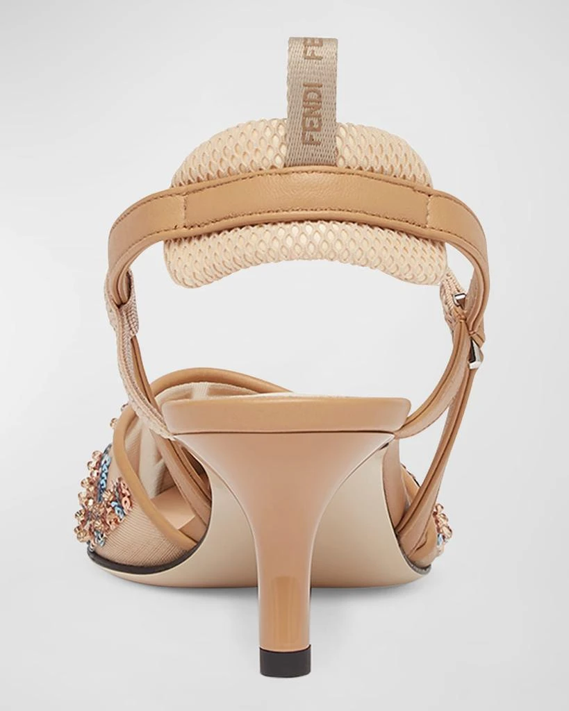 Fendi Colibri Sequin FF Sporty Slingback Pumps 3