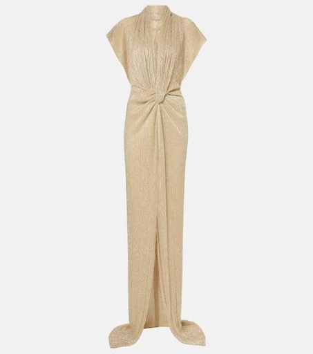 Costarellos Eva draped lamé gown 1