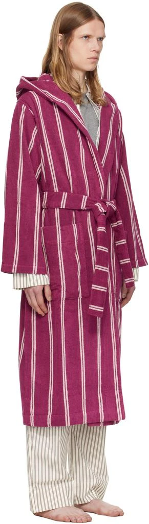 Tekla Burgundy Terry Hooded Bathrobe 2