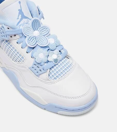 NIKE Air Jordan 4 floral-appliqué sneakers 5