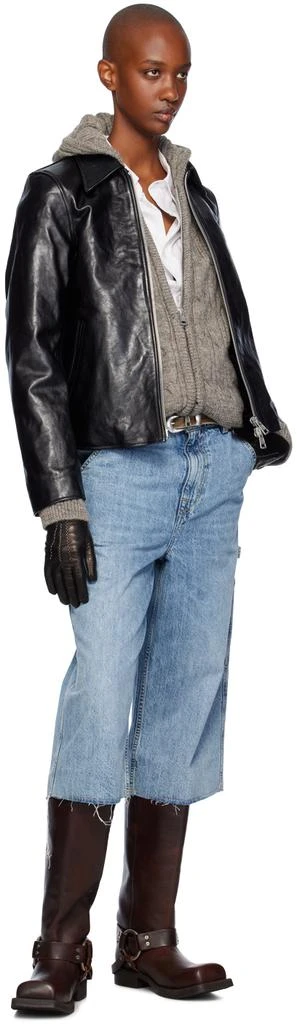 Our Legacy Black Mini Leather Jacket 4