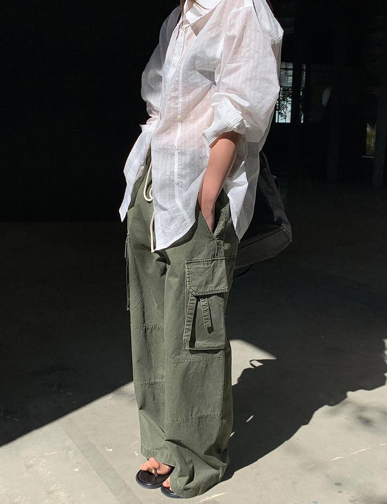 Pixie Market Olive Utility Cargo Pants -PREORDER