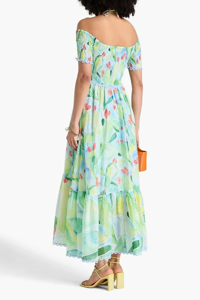 Charo Ruiz Ibiza Cold-shoulder printed cotton-blend voile midi dress 3