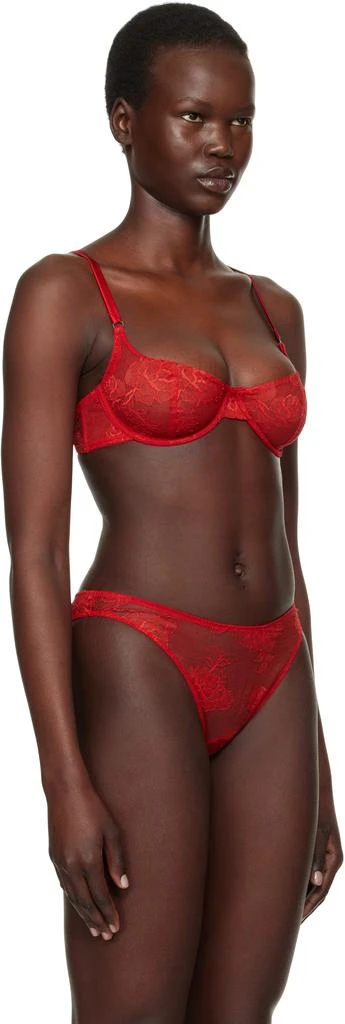 Fleur du Mal Red Bouquet Lace Scooped Balconette Bra 2