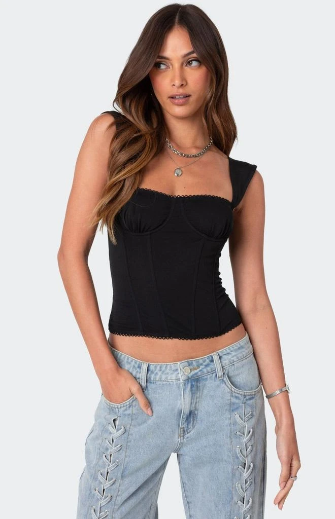 Edikted Marcella Wide Strap Mesh Corset 1