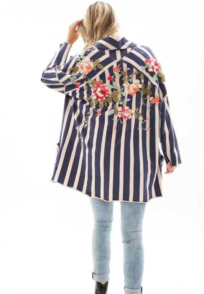 ARATTA Aratta - crafted stripe jacket with embroidery 1