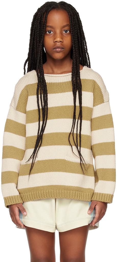 Misha & Puff Kids Khaki & Off-White Bateau Sweater