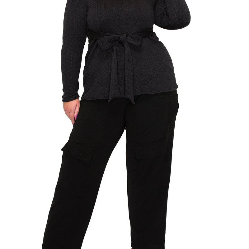 LIVD Plus Size Catriona Waist Tie Sweater 1