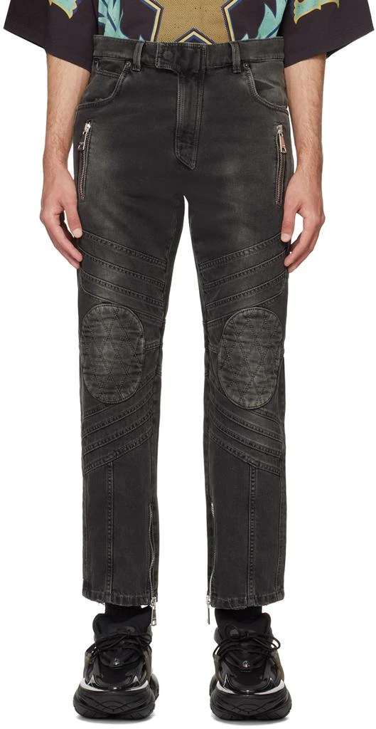 Balmain Black Biker Jeans 1