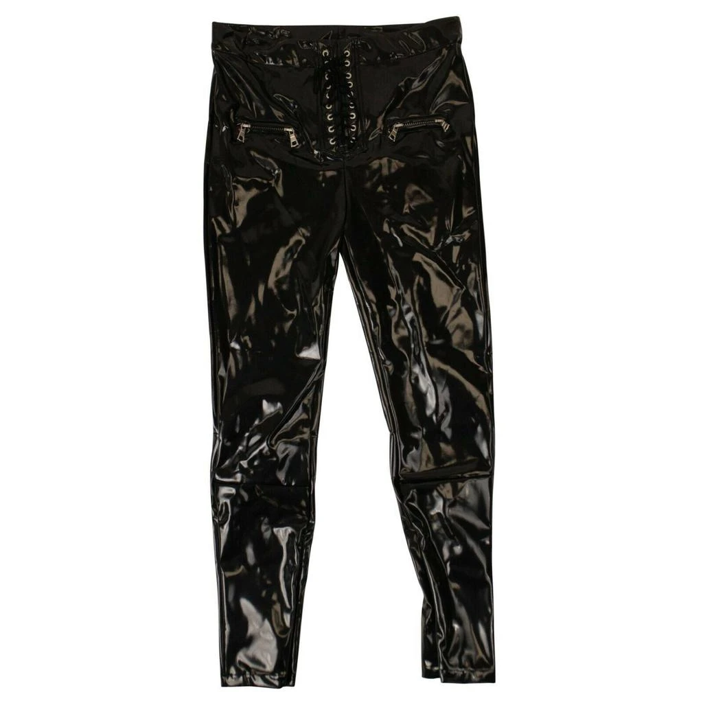Unravel Project Latex Lace Up Pants - Black 1
