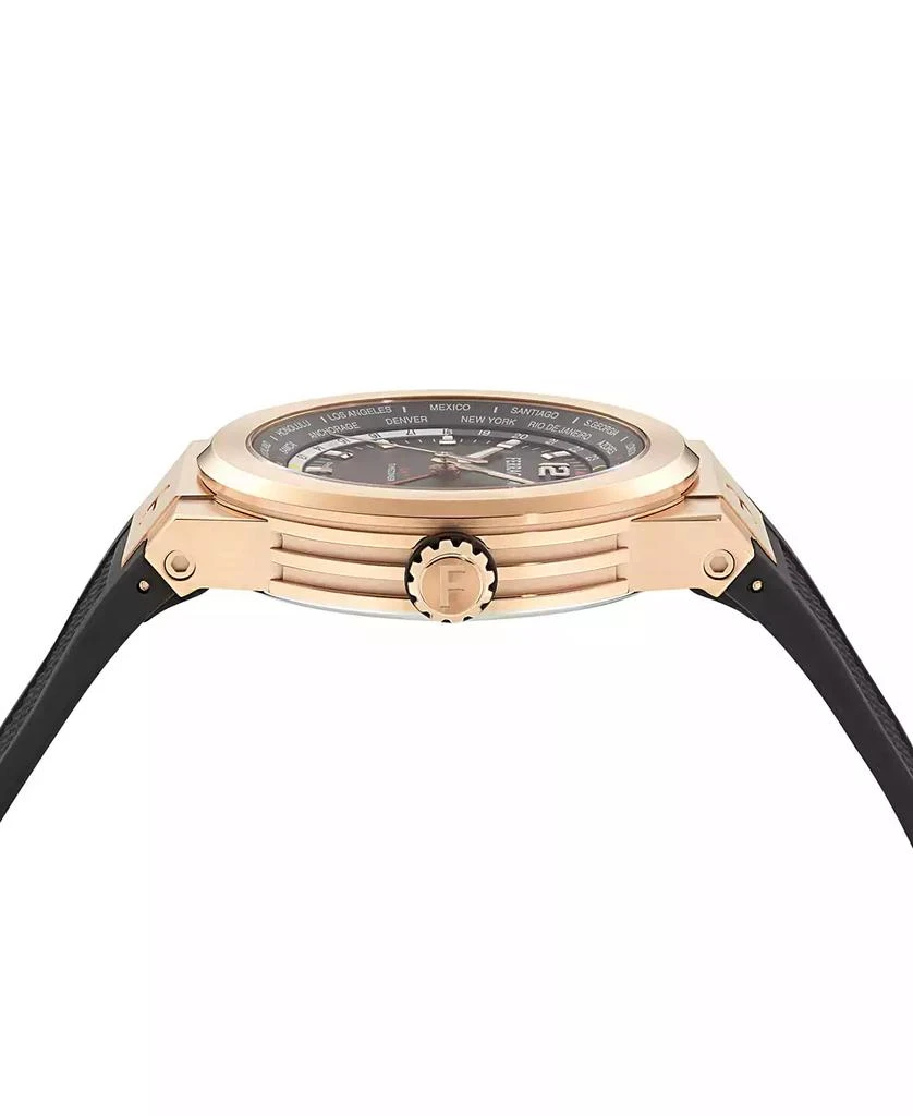 Salvatore Ferragamo Men's Swiss F-80 GMT Worldtime Black Silicone Watch 43mm 2