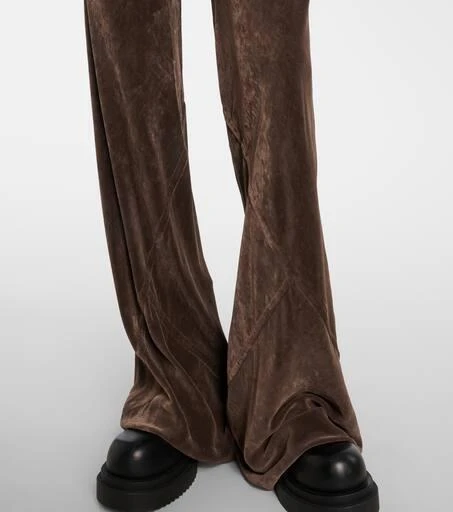Rick Owens High-rise velour straight pants 5
