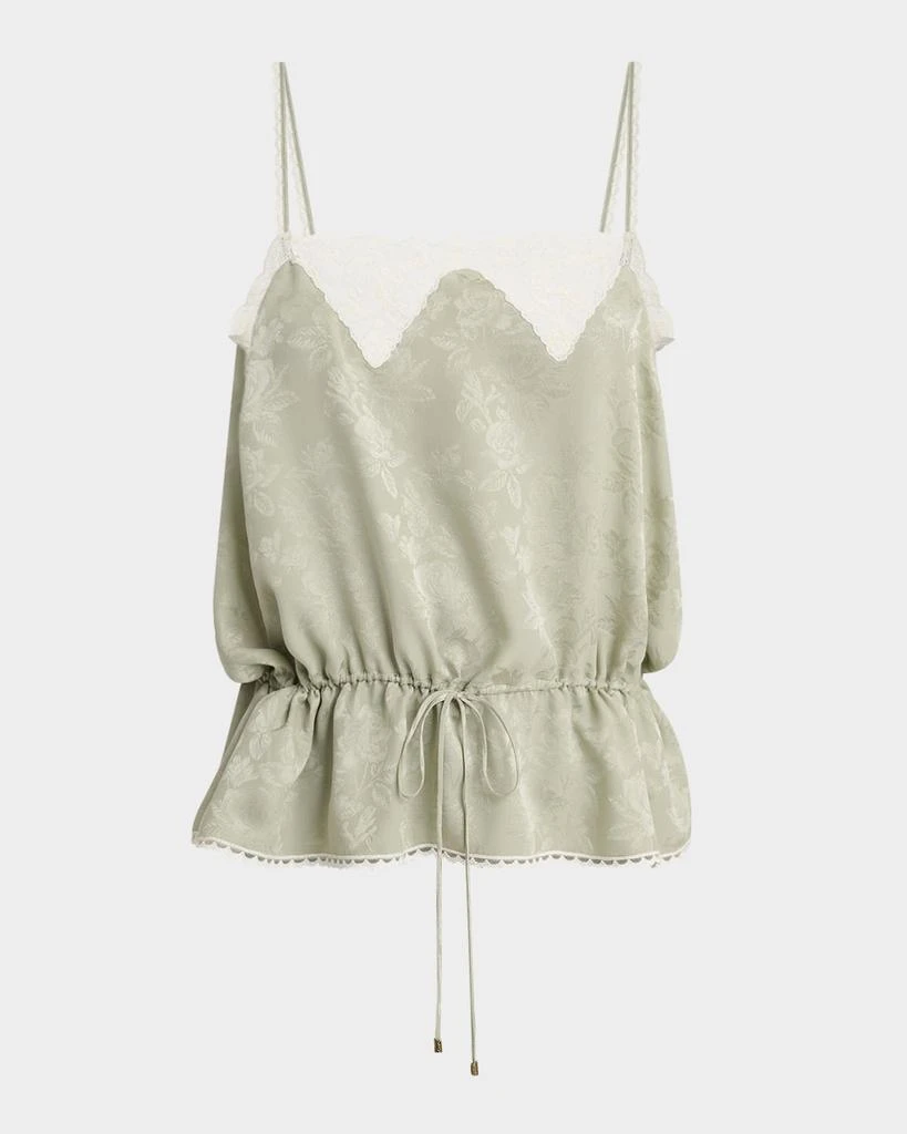 Chloé Lace-Trim Floral Silk Jacquard Camisole Top 1