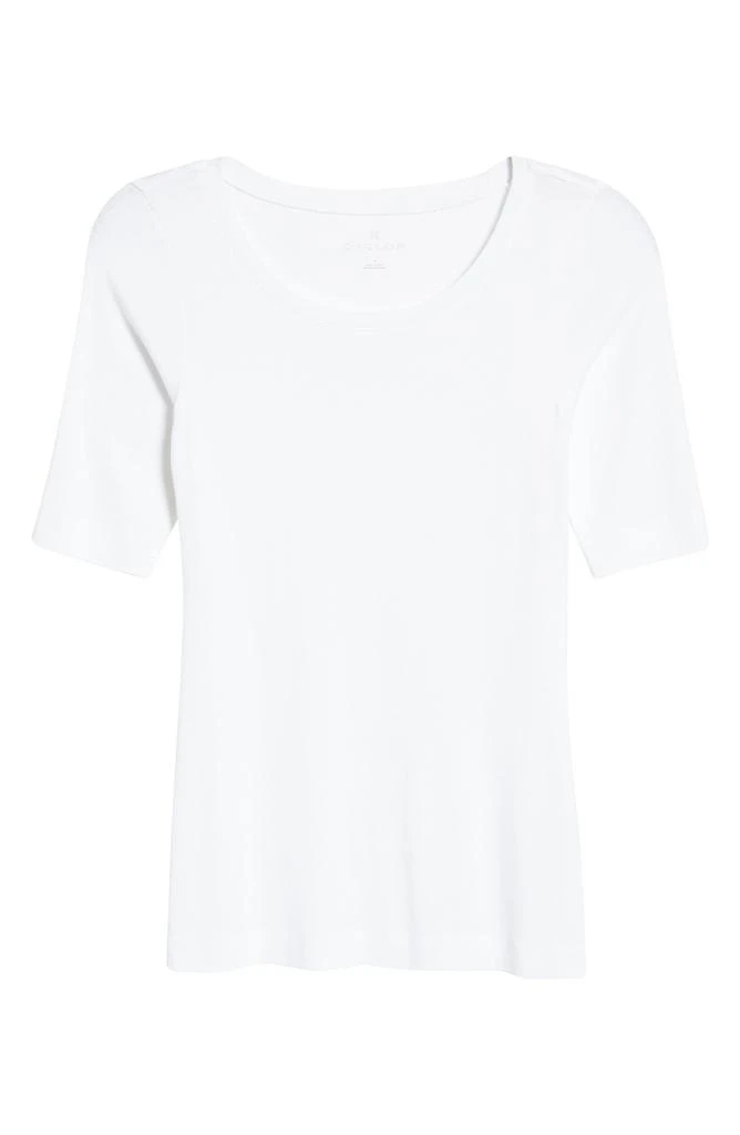 Caslon Ballet Neck Cotton & Modal Knit Elbow Sleeve Tee 5