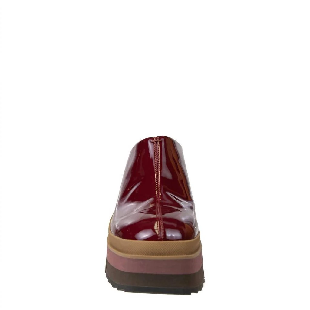 Naked Feet Coach Platform Clog Shoes In Deep Red 5