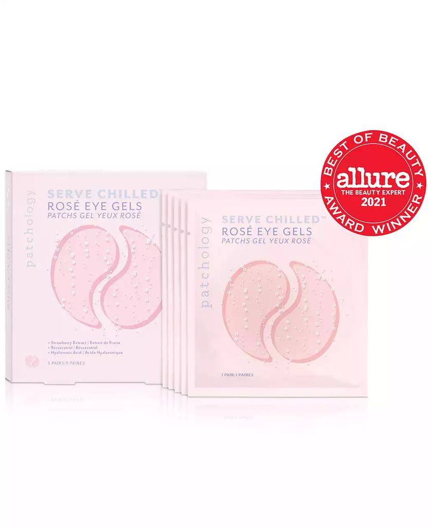 Patchology Serve Chilled Rosé Eye Gels, 5 pairs