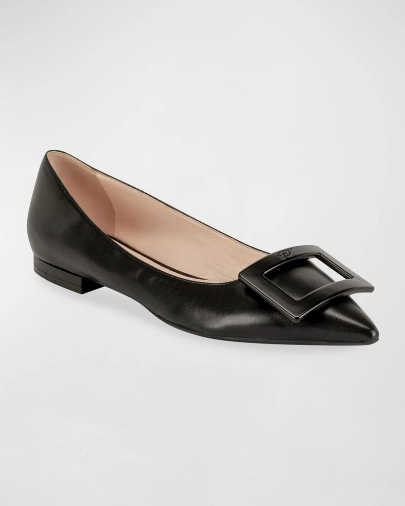 Roger Vivier Gommettine Leather Ballet Flats with Tonal Buckle 2