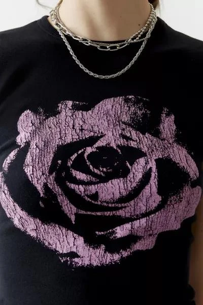 Urban Outfitters Rose Lettuce Edge Baby Tee 4