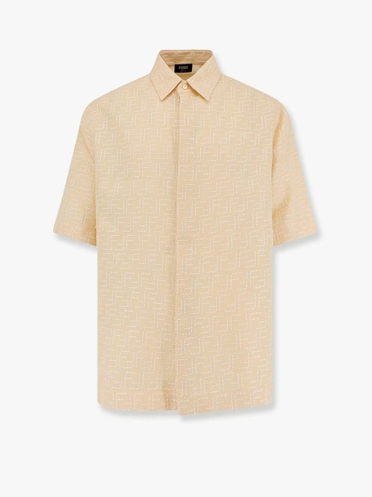 Fendi Jacquard linen and cotton shirt with all-over ff embroidery 1