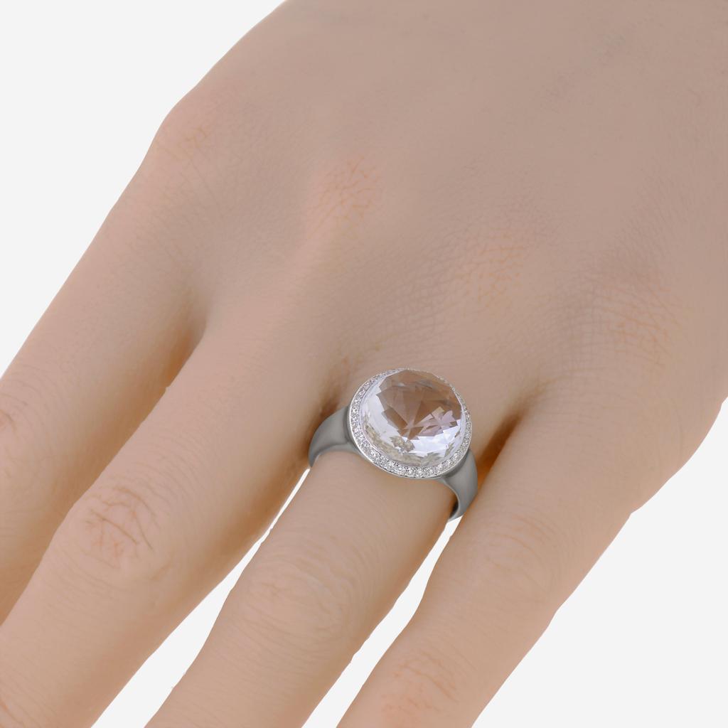 Suzanne Kalan Suzanne Kalan 18K White Gold, White Topaz and Diamond 0.30ct. tw. Ring sz 6.5 AKR539-WGWT