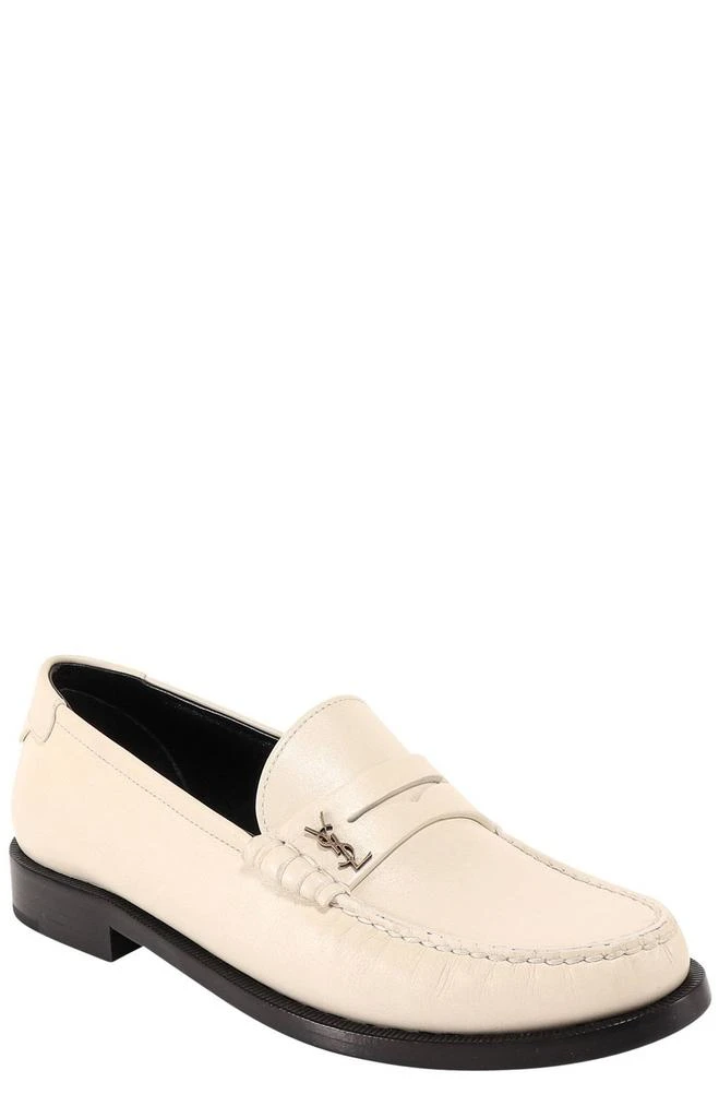 Shop Saint Laurent Monogram Plaque Slip-On Loafers on Sale  display picture 1