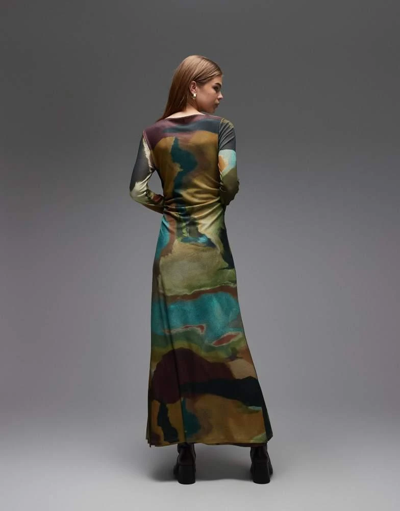 knee length dresses for ladies Rent Topshop Tall Long Sleeve Riveria Occasion Dress In Blue