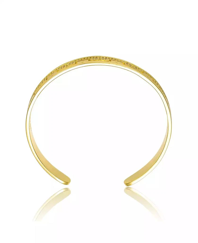 Rachel Glauber 14K Gold Plated with Cubic Zirconias Cuff Bracelet 3