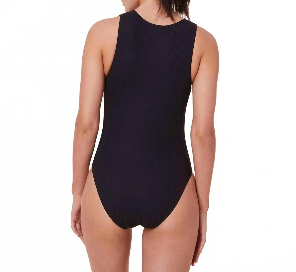 Andie Swim The Malibu Ribbed One-Piece Swimsuit In Black 3