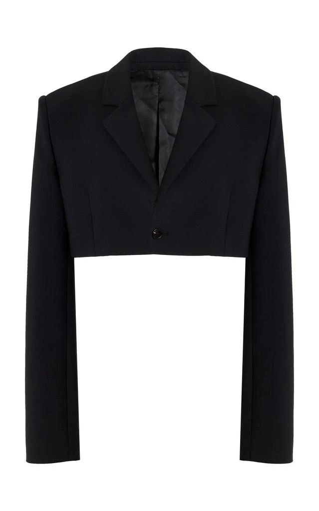 Nensi Dojaka Nensi Dojaka - Cropped Wool-Blend Blazer - Black - L - Moda Operandi 1